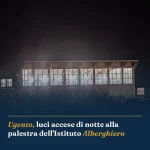 Anteprima di: Ugento, luci accese di notte alla palestra dell'Istituto Alberghiero