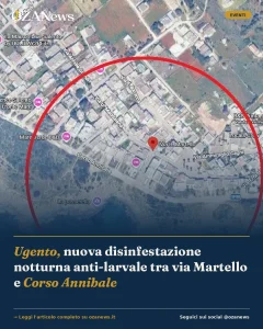 Ugento, nuova disinfestazione notturna anti-larvale tra via Martello e Corso Annibale