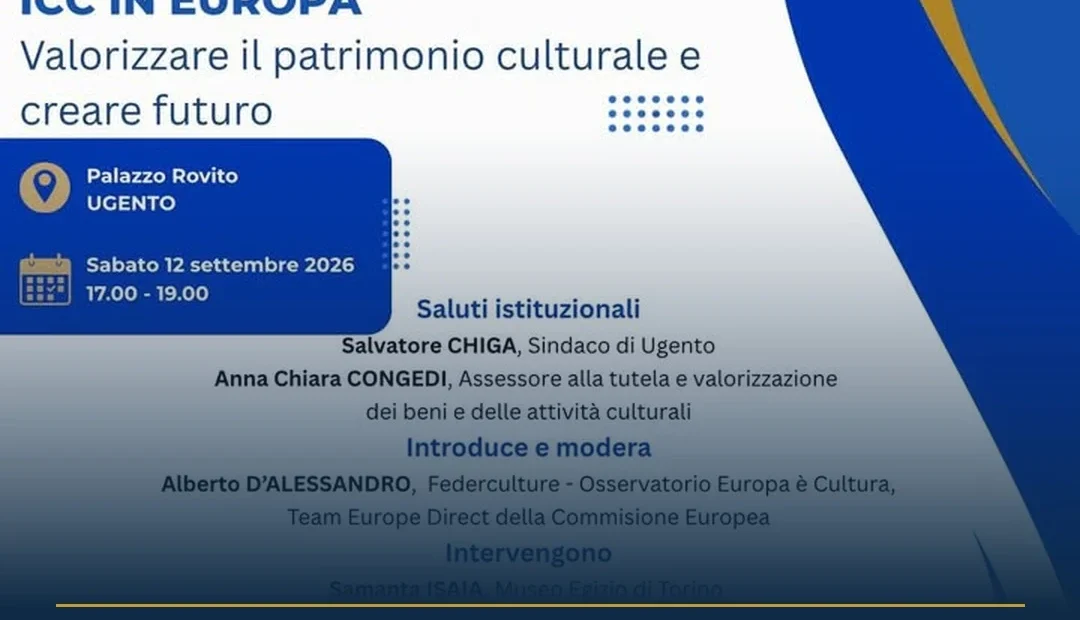 Anteprima di: Ugento, politiche UE e start-up culturali in confronto a Palazzo Rovito