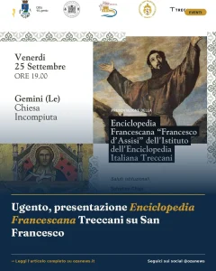 Ugento, presentazione Enciclopedia Francescana Treccani su San Francesco