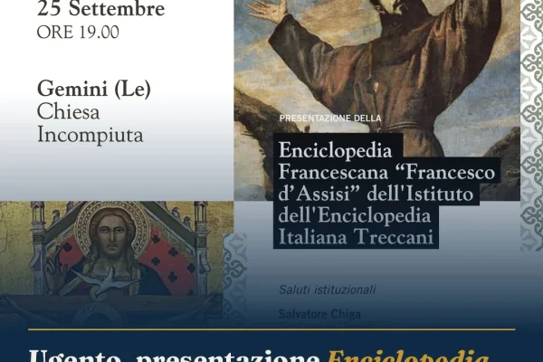 Ugento, presentazione Enciclopedia Francescana Treccani su San Francesco