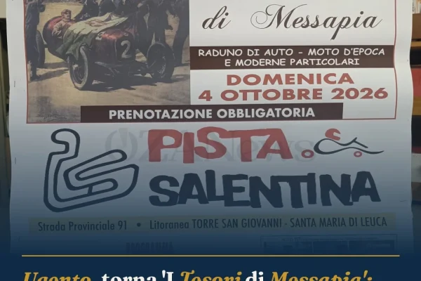 Ugento, torna ‘I Tesori di Messapia’: auto d’epoca e regolarità in pista