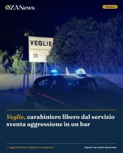 Anteprima di: Veglie, carabiniere libero dal servizio sventa aggressione in un bar