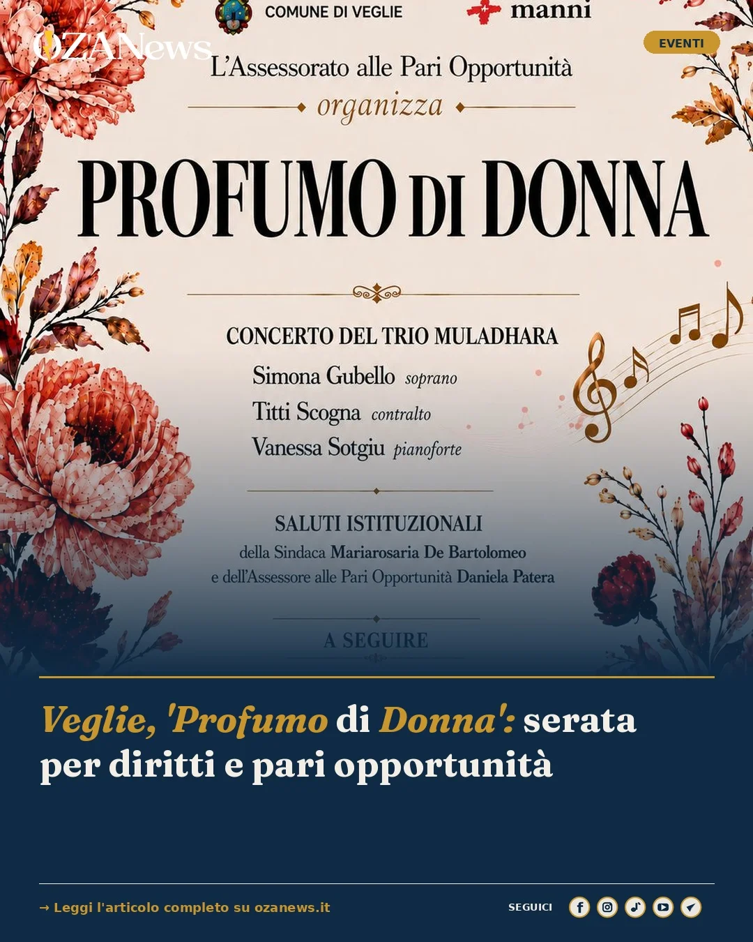Anteprima di: Veglie, 'Profumo di Donna': serata per diritti e pari opportunità