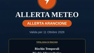 Allerta Arancione per il Salento (Domenica 11 ottobre): rischio Rischio Temporali, Rischio Idrogeologico