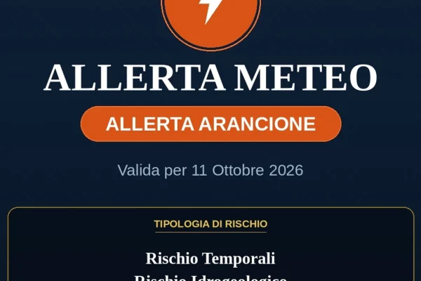 Allerta Arancione per il Salento (Domenica 11 ottobre): rischio Rischio Temporali, Rischio Idrogeologico
