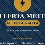 Anteprima di: Allerta Gialla per il Salento (Giovedì 8 ottobre): rischio Rischio Temporali, Rischio Idrogeologico