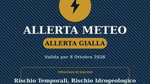 Anteprima di: Allerta Gialla per il Salento (Giovedì 8 ottobre): rischio Rischio Temporali, Rischio Idrogeologico