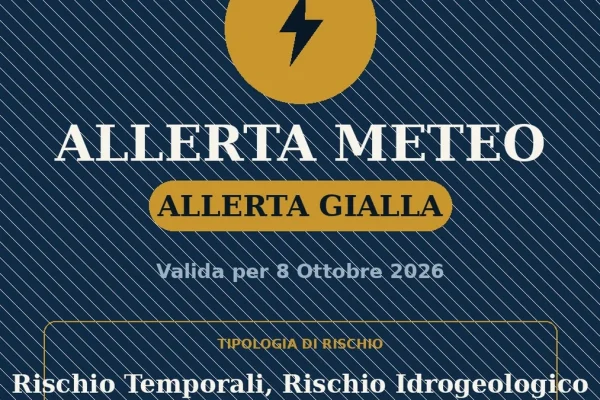 Allerta Gialla per il Salento (Giovedì 8 ottobre): rischio Rischio Temporali, Rischio Idrogeologico