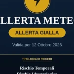 Anteprima di: Allerta Gialla per il Salento (Lunedì 12 ottobre): rischio Rischio Temporali, Rischio Idrogeologico