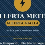 Anteprima di: Allerta Gialla per il Salento (Venerdì 9 ottobre): rischio Rischio Temporali, Rischio Idrogeologico
