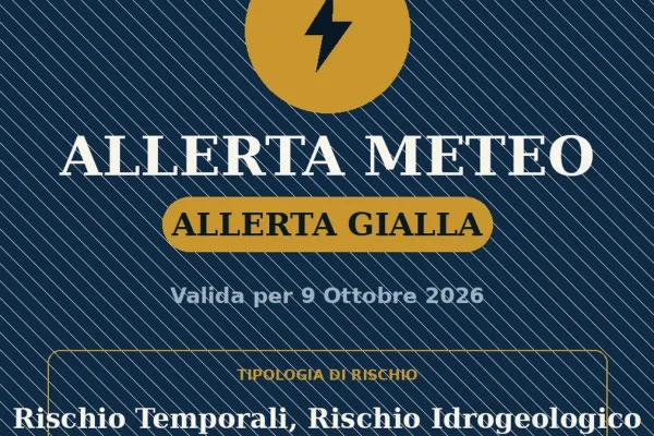 Allerta Gialla per il Salento (Venerdì 9 ottobre): rischio Rischio Temporali, Rischio Idrogeologico
