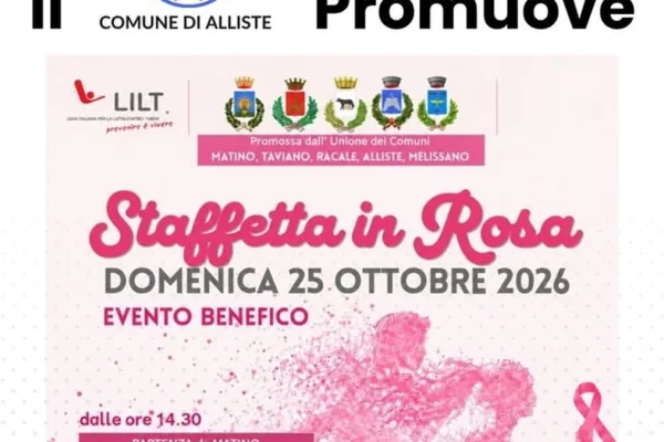 Alliste partecipa alla Staffetta in Rosa: prevenzione tumore al seno in piazza S. Quintino