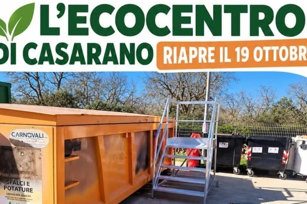 Casarano, l’Ecocentro riapre il 19 ottobre: ecco i nuovi orari per i cittadini