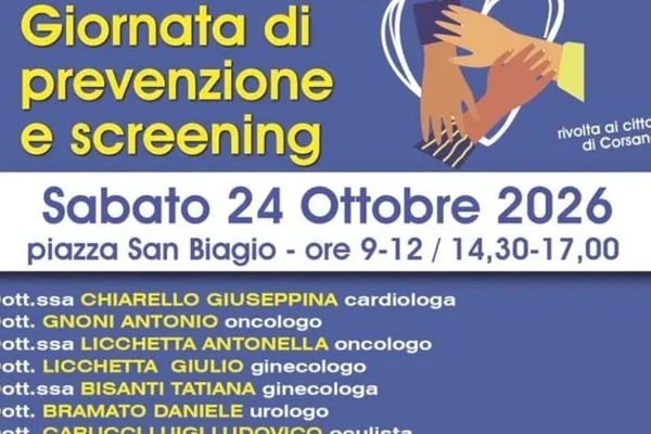 Corsano, giornata di prevenzione e screening gratuiti in Piazza San Biagio