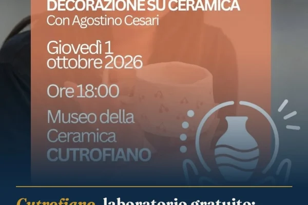 Cutrofiano, laboratorio gratuito: decorazione ceramica con Agostino Cesari al Museo