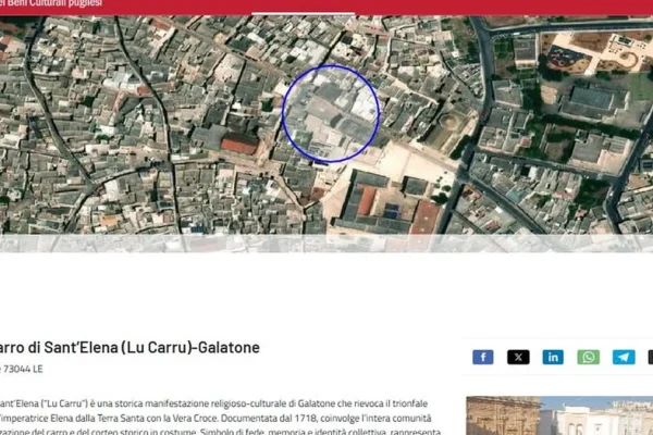 Galatone, “Lu Carru” di Sant’Elena riconosciuto Patrimonio Immateriale della Puglia