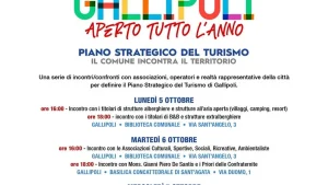 Gallipoli, al via gli incontri per il Piano Strategico del Turismo