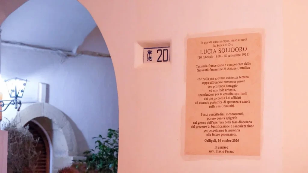 Dettaglio 9: Gallipoli, avviata la causa di beatificazione di Lucia Solidoro: intitolata una via e scoperta una lapide