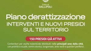 Anteprima di: Gallipoli, prosegue il piano di derattizzazione: 150 presidi attivi, altri 30 in arrivo