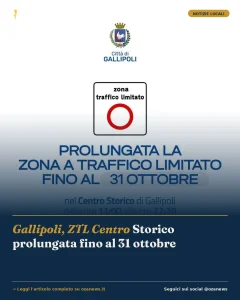 Anteprima di: Gallipoli, ZTL Centro Storico prolungata fino al 31 ottobre