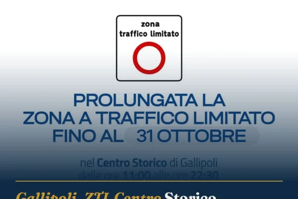 Gallipoli, ZTL Centro Storico prolungata fino al 31 ottobre