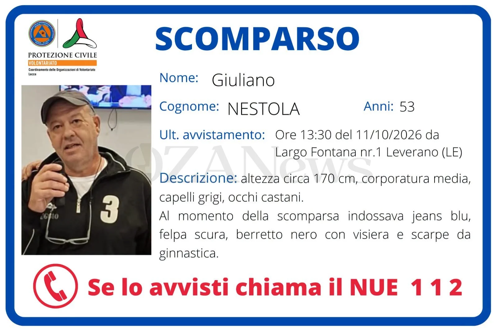 Foto: Lecce e Leverano, appelli per Luca Briganti e Giuliano Nestola: due uomini scomparsi