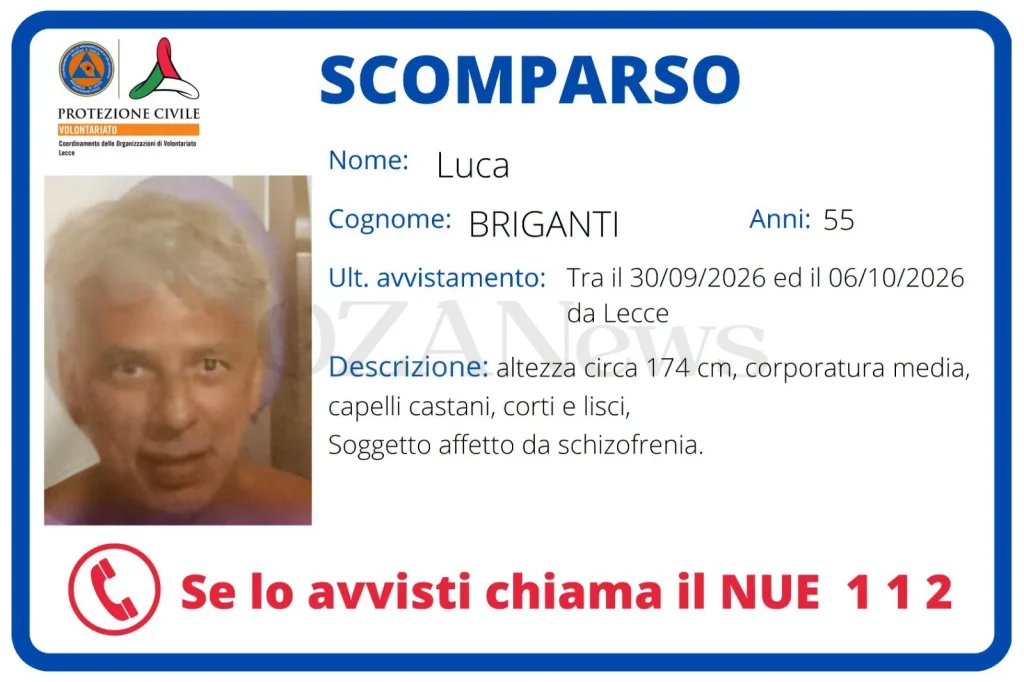 Dettaglio 2: Lecce e Leverano, appelli per Luca Briganti e Giuliano Nestola: due uomini scomparsi