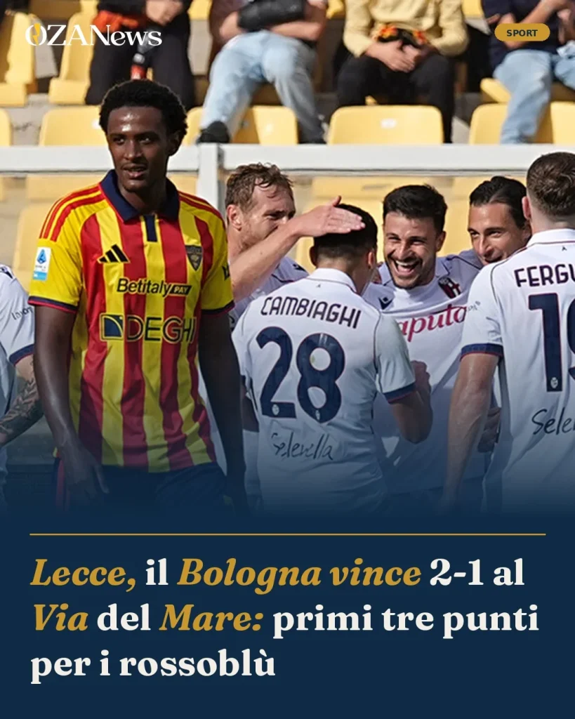 Dettaglio 1: Lecce, il Bologna vince 2-1 al Via del Mare: primi tre punti per i rossobl&ugrave;
