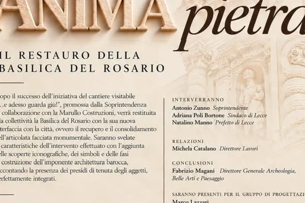 Lecce, la Basilica del Rosario restituisce la facciata restaurata: incontro pubblico martedì 20 ottobre
