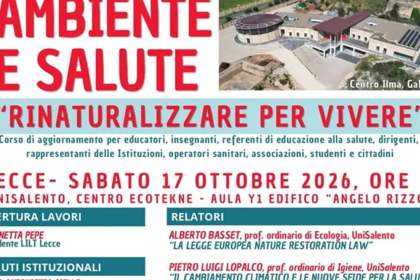 Lecce, UniSalento ospita la 19ª edizione di ‘Ambiente e Salute’ per la LILT