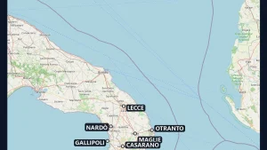 Meteo Basso Salento: piogge in transito su Otranto e ultime condizioni — Il radar in tempo reale