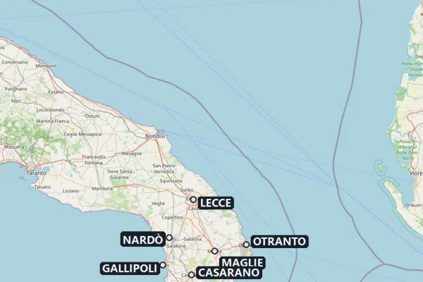Meteo Basso Salento: piogge in transito su Otranto e ultime condizioni — Il radar in tempo reale