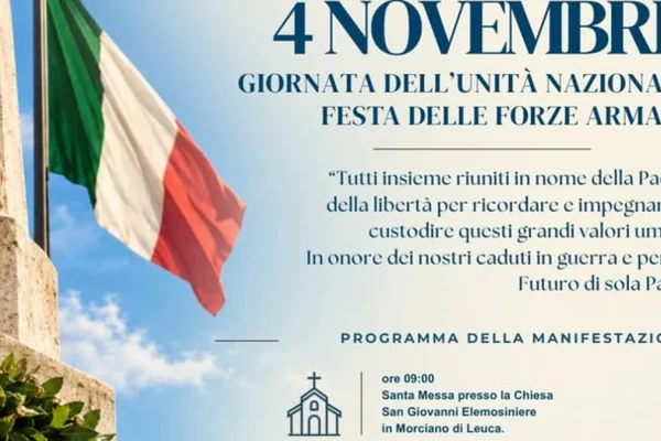 Morciano di Leuca, il 4 novembre celebra l’Unità Nazionale e le Forze Armate