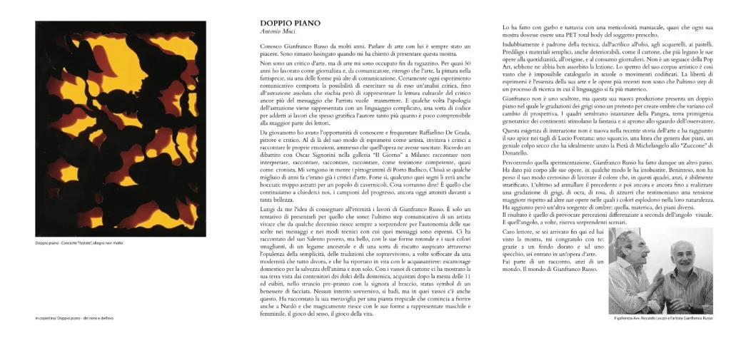 Dettaglio 1: Nardò, Gianfranco Russo inaugura la mostra 'Doppio piano' alla galleria L'Osanna