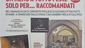 Nardò, “La Dispensa dei Raccomandati” su Gente: eccellenza gastronomica salentina