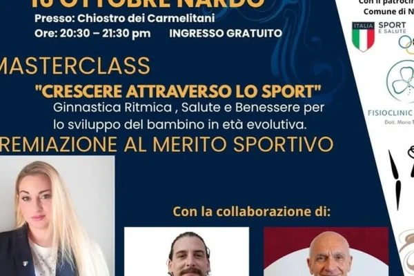 Nardò, sport e benessere: masterclass al Chiostro dei Carmelitani con esperti