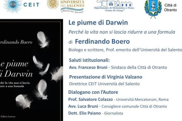 Otranto, la scienza incontra il territorio: Ferdinando Boero presenta ‘Le piume di Darwin’