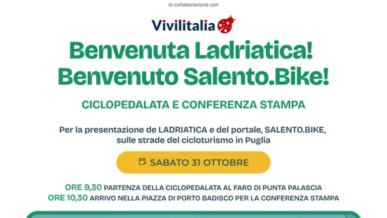 Otranto, presentazione Ladriatica e Salento.Bike: ciclopedalata da Punta Palascia