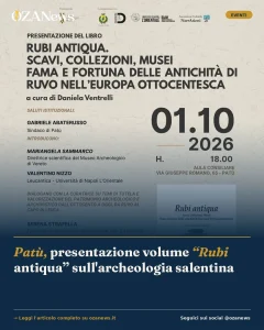 Patù, presentazione volume “Rubi antiqua” sull'archeologia salentina