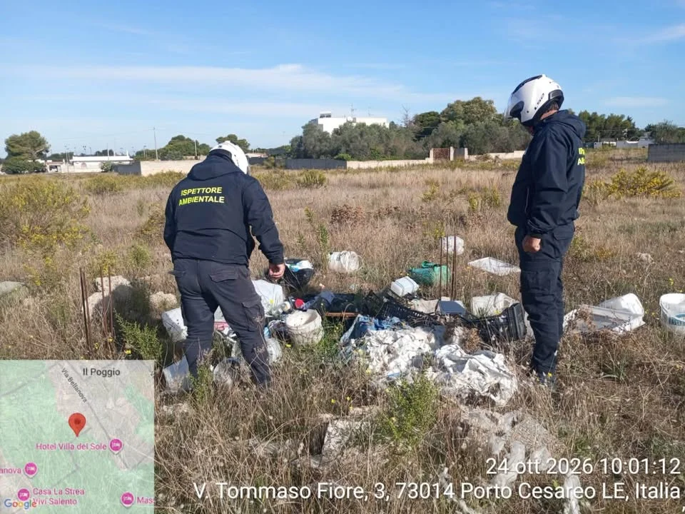 Dettaglio 1: Porto Cesareo, intensificati i controlli contro l'abbandono di rifiuti: individuati i responsabili
