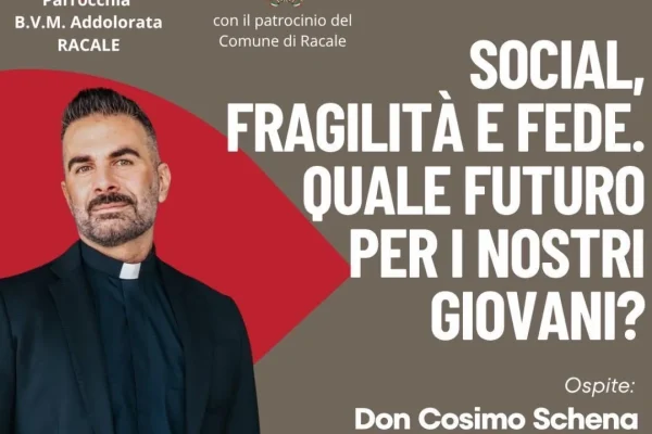 Racale, incontro su giovani e social: don Cosimo Schena in chiesa Addolorata