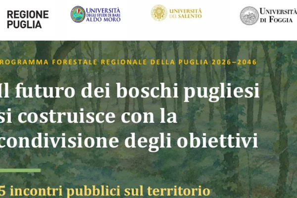 Regione Puglia, al via incontri partecipativi per il Programma Forestale 2026-2046