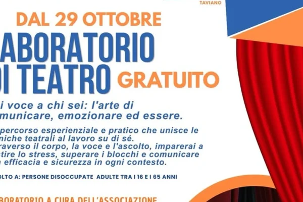 Taviano, al via il laboratorio gratuito di teatro “Dai voce a chi sei”