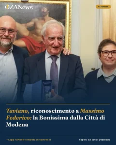Anteprima di: Taviano, riconoscimento a Massimo Federico: la Bonissima dalla Città di Modena