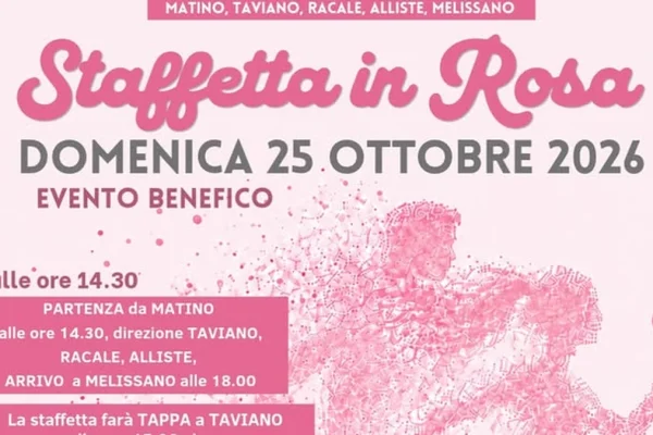 Taviano, Staffetta in Rosa il 25 ottobre: unione di comuni per la prevenzione