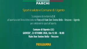Ugento, inaugurazione del nuovo parco attrezzato 'Sport di Tutti' in Viale Don Tonino Bello