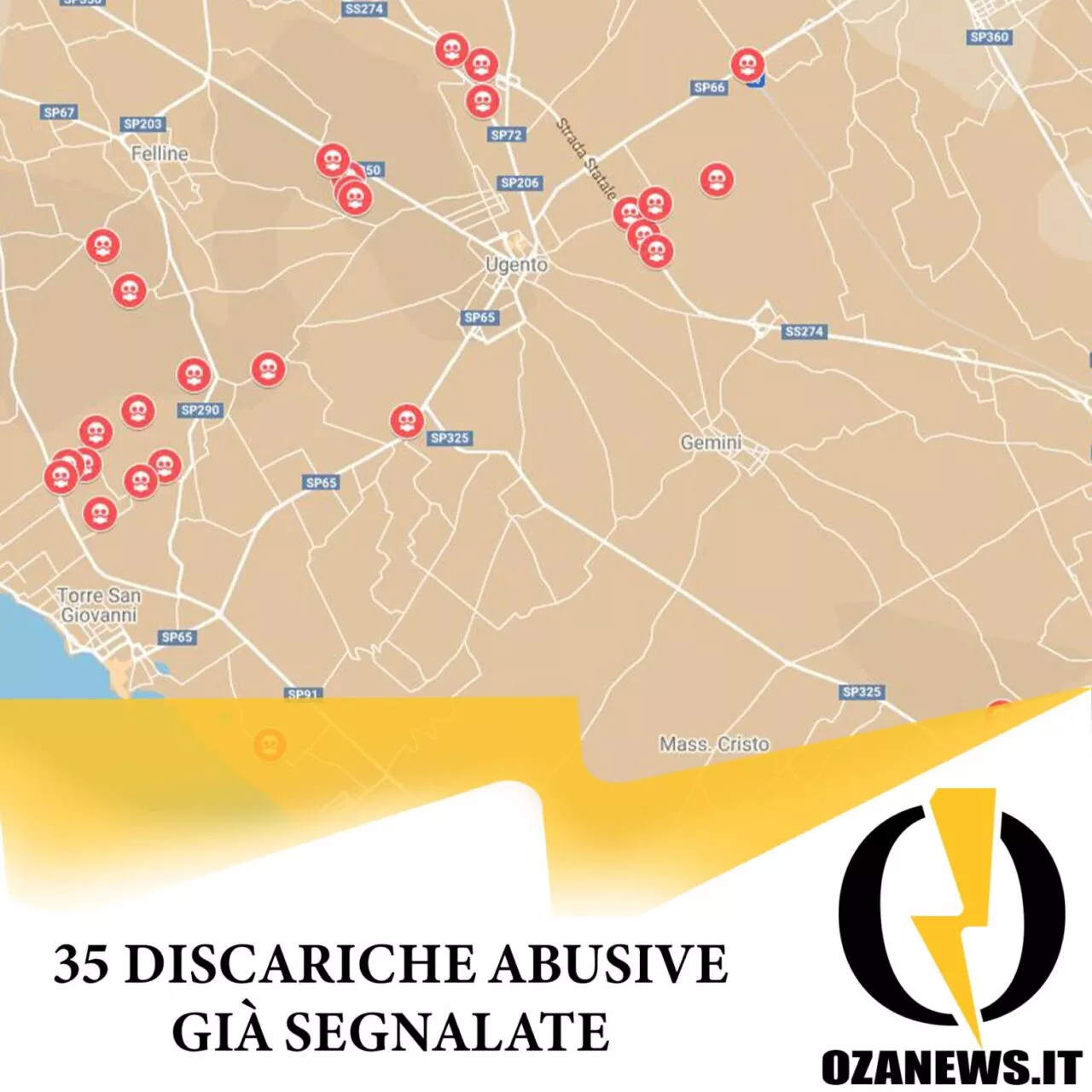 35 discariche abusive segnalate a ugento