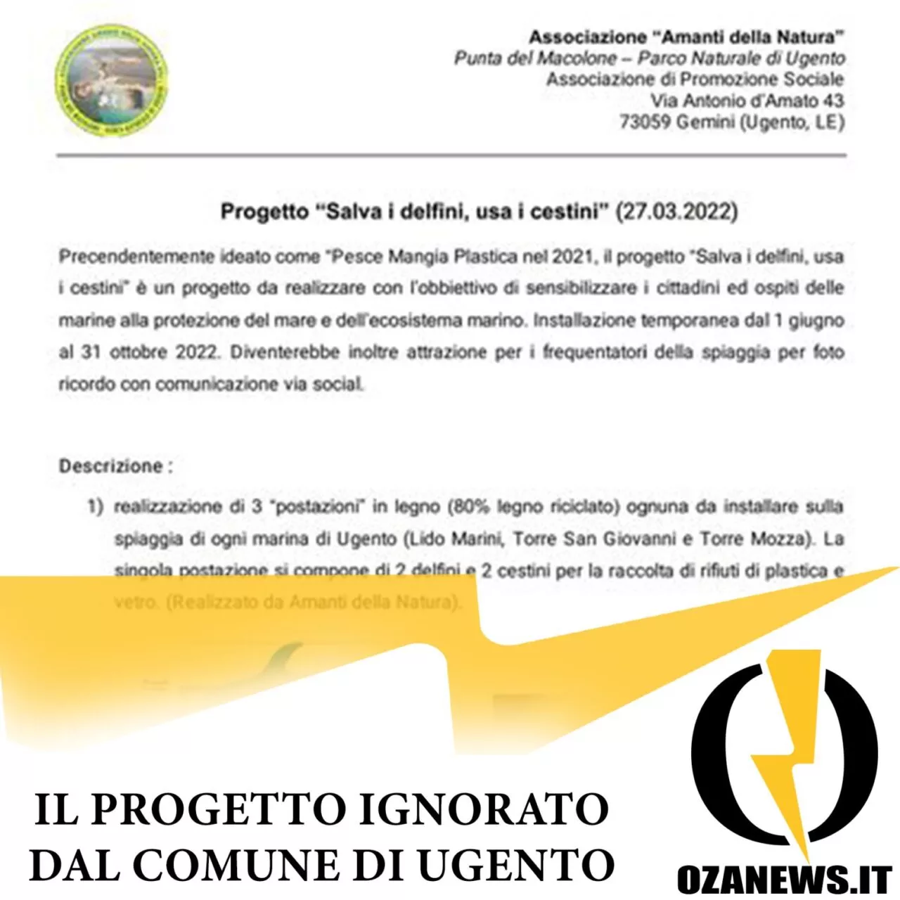 amanti della natura progetto ignorato dal sindaco_