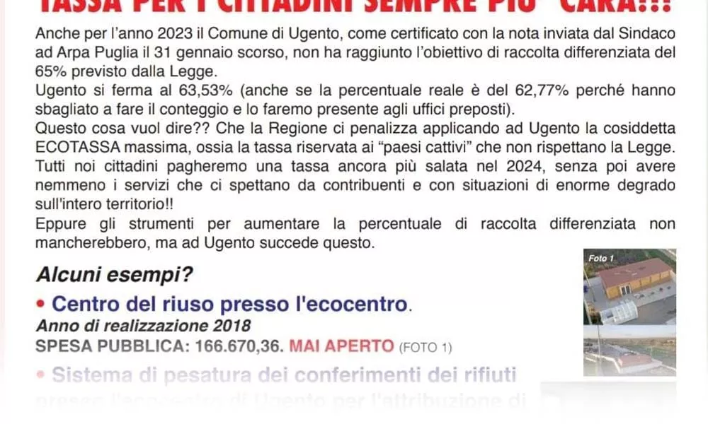 IL MANIFESTO DI TIZIANO ESPOSITO SULL’ECOTASSA_